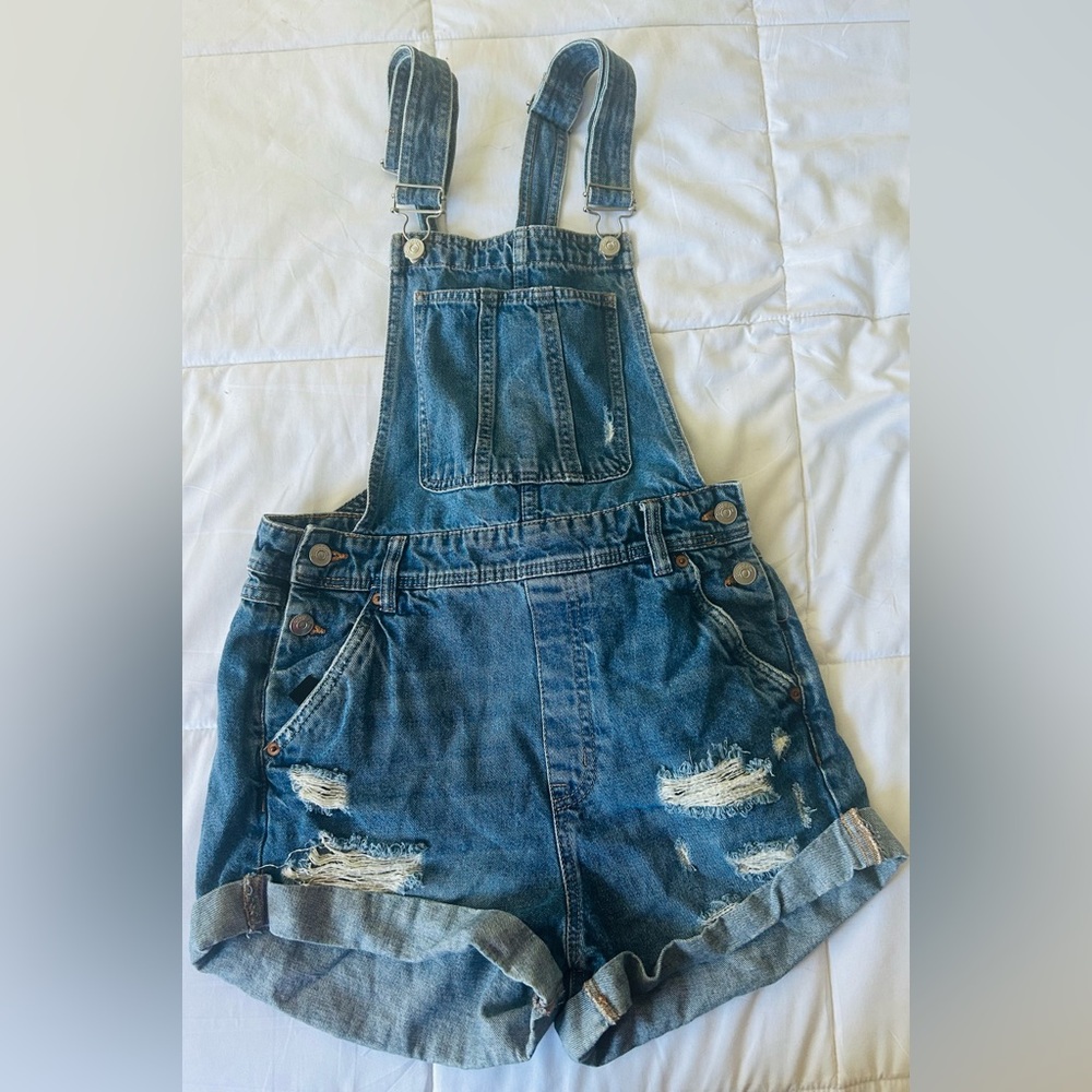 Divided Blue Denim Overall Shorts. Women’s Size 6